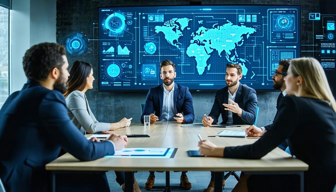 Generative AI Thought Leadership - Expert discussing AI strategies with a business team