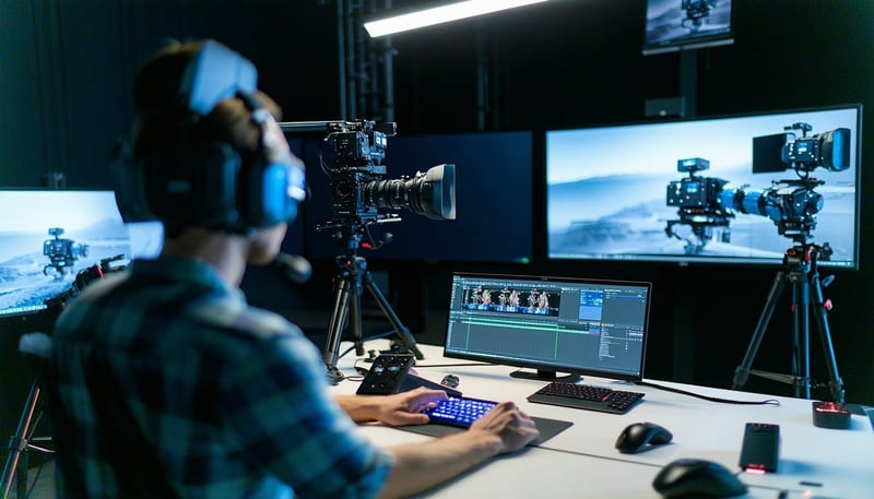 WAM Tech Studio team collaborating on AI-driven video editing projects WAM Tech Studio team collaborating on AI-driven video editing projects